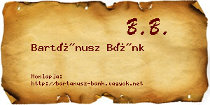 Bartánusz Bánk névjegykártya